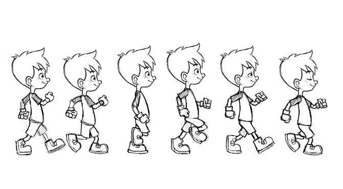 Un garçon en animation